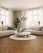 Terra Brown SANDVIKEN Classic Modern Herringbone - Image 2